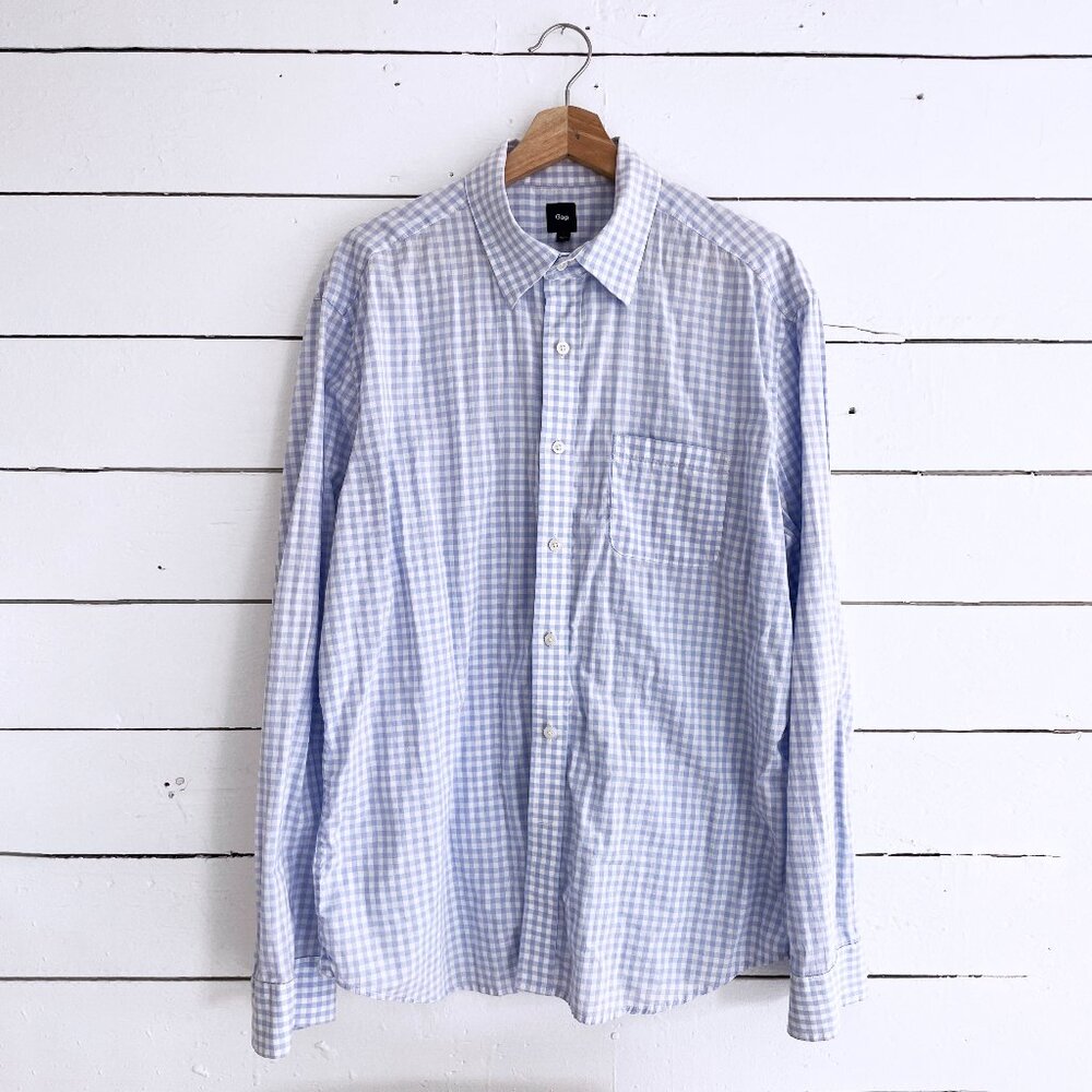 GAP lilac gingham button up
